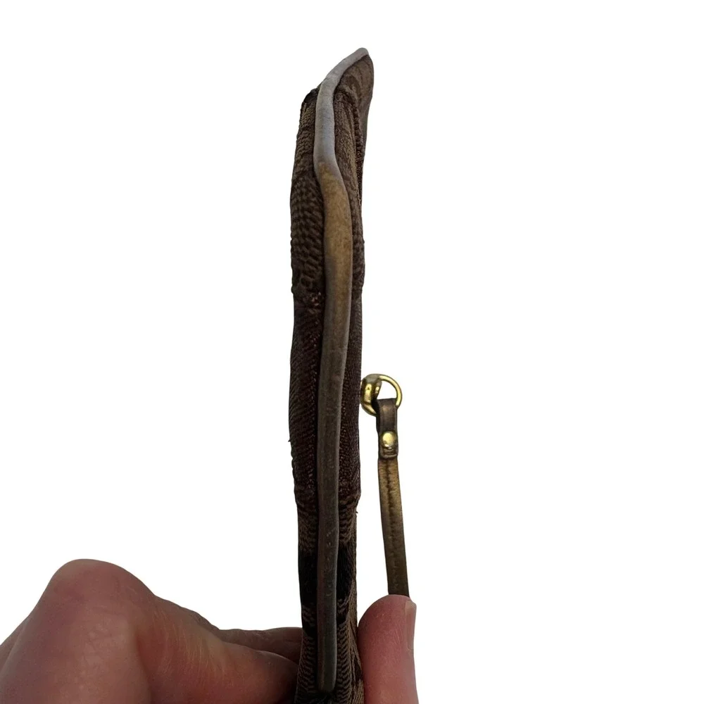 Coach Wristlet Signature C Brown Bronze Gold - Picture 5 of 8